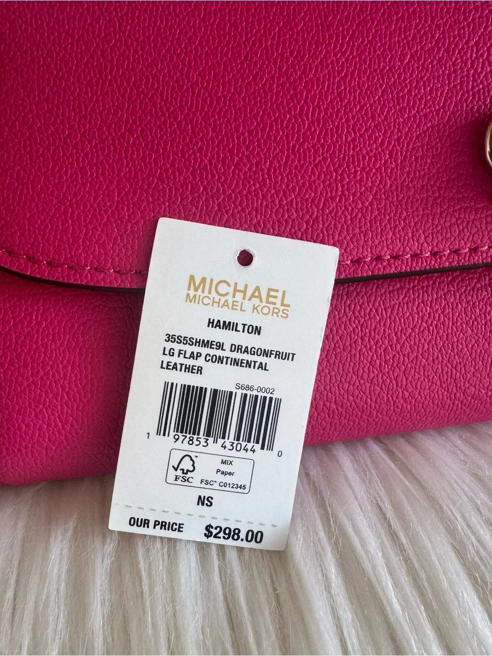 Michael Kors Hot Pink Saffiano Leather Top-Handle Satchel with Matching Wallet